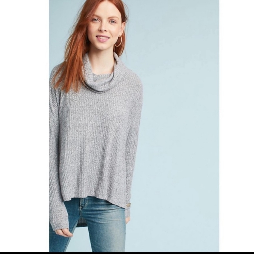 Women's Gray Cowl Neck Sweater